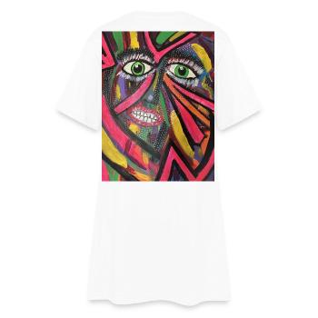 Luminous Portrait Mosaic - Women’s T-Shirt Dress - white - Back