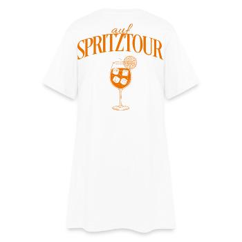 Lors d’une balade joyeuse Motif Aperitif - Robe T-shirt Femme - blanc - Dos