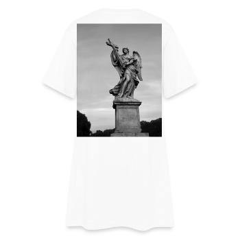 Statue d’ange avec croix grise - Robe T-shirt Femme - blanc - Dos