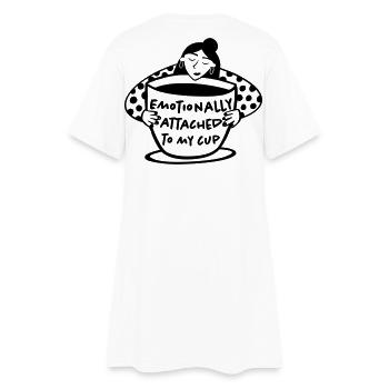 Attaché émotionnellement à ma tasse - Robe T-shirt Femme - blanc - Dos