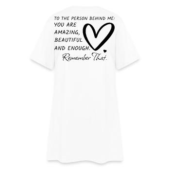 An die Person hinter mir - Motivationsshirt Hoodie - Frauen T-Shirt-Kleid - Weiß - Hinten