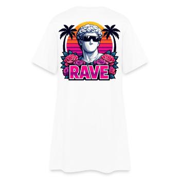 Statue rétro RAVE Coucher de soleil pour le festival et la fête - Robe T-shirt Femme - blanc - Dos