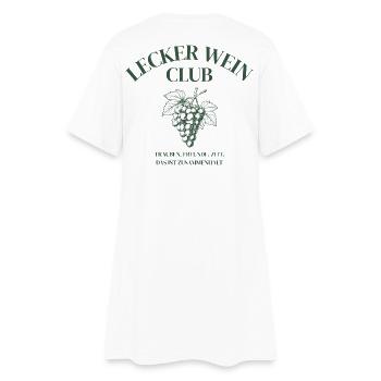 Lecker Wein Club Weinliebhaber Design Geschenk - Frauen T-Shirt-Kleid - Weiß - Hinten