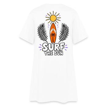 Surf the Sun – Été, soleil et planche de surf - Robe T-shirt Femme - blanc - Dos
