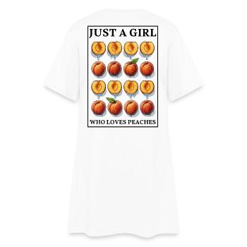 JUSTE UNE FILLE QUI ADORE LES PÊCHES - Pêche dans le cadre - Robe T-shirt Femme - blanc - Dos