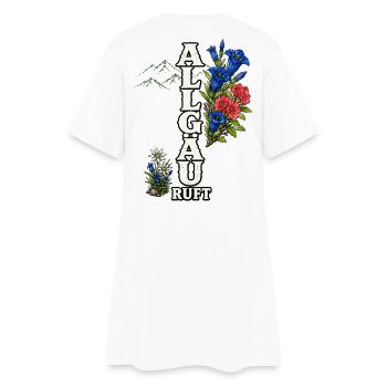 Allgäu ruft – Berge, Blumen und Heimatliebe - Frauen T-Shirt-Kleid - Weiß - Hinten
