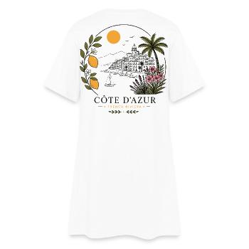 Côte d’Azur Küstenpanorama - Frauen T-Shirt-Kleid - Weiß - Hinten