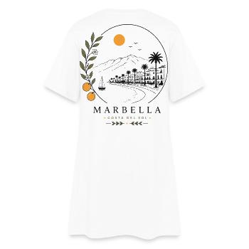 Marbella Küstenstimmung - Frauen T-Shirt-Kleid - Weiß - Hinten