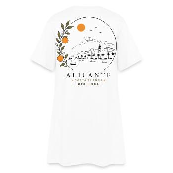 Alicante Küste - Frauen T-Shirt-Kleid - Weiß - Hinten