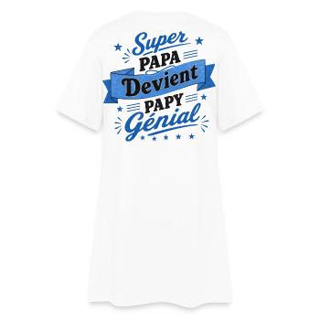 Supervater wird großartiger Opa – Ankündigung - Frauen T-Shirt-Kleid - Weiß - Hinten