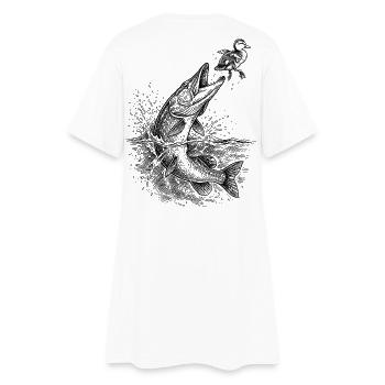 Chasse de Surface au Brochet 2 | Collection Classique - Robe T-shirt Femme - blanc - Dos