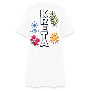 Fêtes en Crète avec soleil, rameau d’olivier et fleurs - Robe T-shirt Femme - blanc - Dos