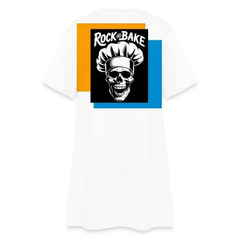 Cuisinier de crânes de roche et pâtisserie - Robe T-shirt Femme - blanc - Dos