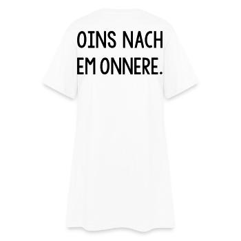 Oins nach em onnere Badisch Dialekt - Frauen T-Shirt-Kleid - Weiß - Hinten