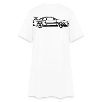 Skyline Line Silhouette – JDM Classic Art - Frauen T-Shirt-Kleid - Weiß - Hinten