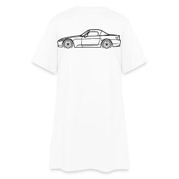 S2000 Line Silhouette – High‑Rev JDM Art - Frauen T-Shirt-Kleid - Weiß - Hinten