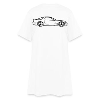RX‑7 Line Silhouette – JDM Performance Art - Frauen T-Shirt-Kleid - Weiß - Hinten