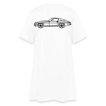 C2 Line Silhouette – Retro Muscle Art - Frauen T-Shirt-Kleid - Weiß - Hinten