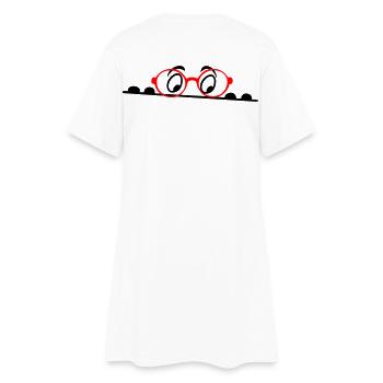 Lunettes, yeux, bande dessinée - Robe T-shirt Femme - blanc - Dos