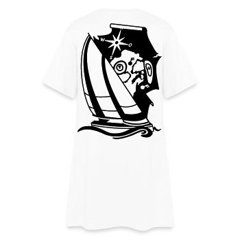 Sailing Yacht Sailing Ship with Compass Nautical Chart Sailing - Women’s T-Shirt Dress - white - Back
