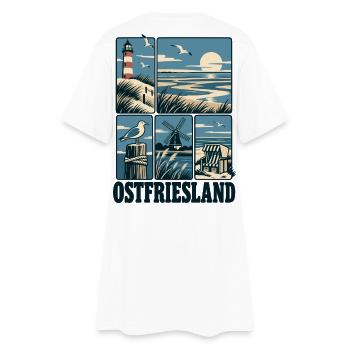 Ostfriesland North Sea Coast - Frauen T-Shirt-Kleid - Weiß - Hinten