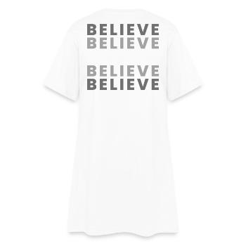 Foi dans la grille – Gris Blanc - Robe T-shirt Femme - blanc - Dos