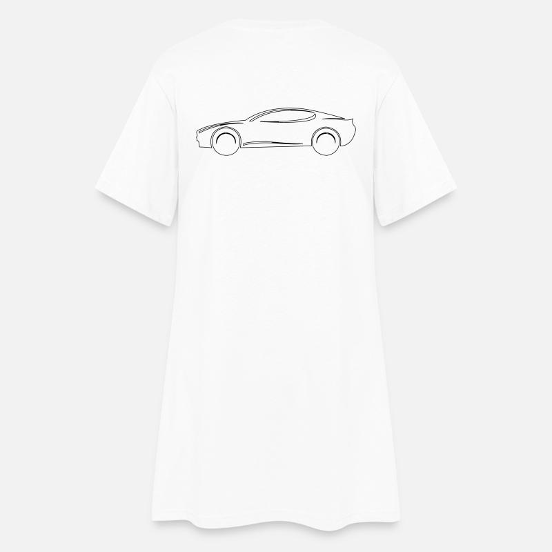 Auto - Frauen T-Shirt-Kleid - Weiß