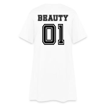 Beauty - Frauen T-Shirt-Kleid - Weiß - Hinten