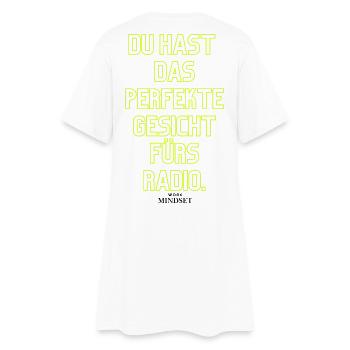 Neon Typo: Du hast das perfekte Gesicht - Frauen T-Shirt-Kleid - Weiß - Hinten