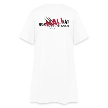 Nor-MALI-tät is anders - Frauen T-Shirt-Kleid - Weiß - Hinten