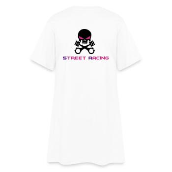 Totenkopf Kolben Street Racing - Frauen T-Shirt-Kleid - Weiß - Hinten