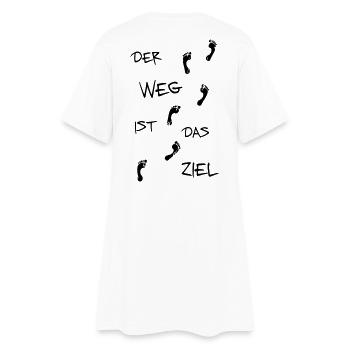 Der Weg ist das Ziel - Frauen T-Shirt-Kleid - Weiß - Hinten