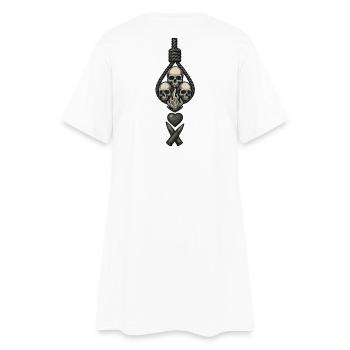 Collection Avi – Crânes et flammes - Robe T-shirt Femme - blanc - Dos