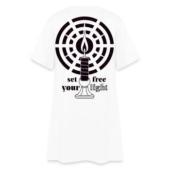 Dark Magenta Glow – Bougie Art déco minimaliste - Robe T-shirt Femme - blanc - Dos