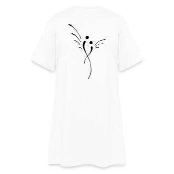 engel, - Frauen T-Shirt-Kleid - Weiß - Hinten