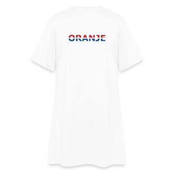 Orange en rouge, blanc, bleu - Robe T-shirt Femme - blanc - Dos