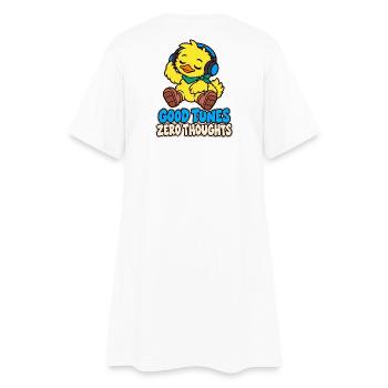 Duck mit Kopfhörern – Good Tunes Zero Thougts - Frauen T-Shirt-Kleid - Weiß - Hinten