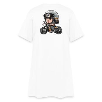 bébé motard, futur motard, baby biker - Robe T-shirt Femme - blanc - Dos