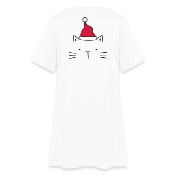 Chat noël chapeau noël noël - Robe T-shirt Femme - blanc - Dos