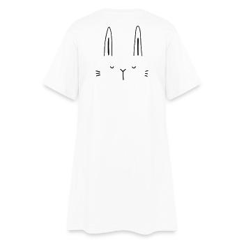 Idée cadeau visage de lapin lapin - Robe T-shirt Femme - blanc - Dos