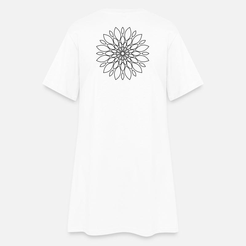 Mandala Blomst Blomster Gave - T-shirt kjole dame - hvid