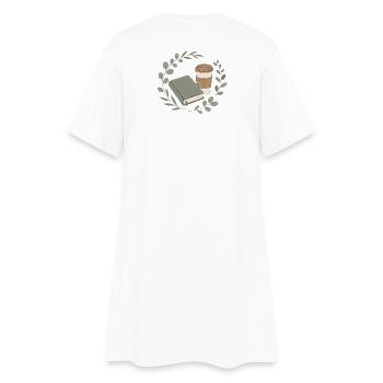 Buchfreundin Kapitel und Kaffee - Frauen T-Shirt-Kleid - Weiß - Hinten