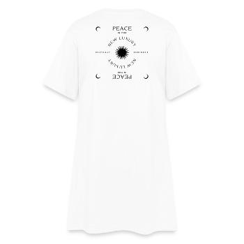 Peace is the new Luxury - Frauen T-Shirt-Kleid - Weiß - Hinten