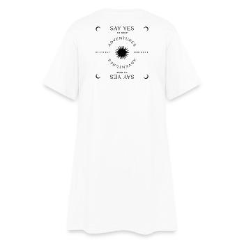 Say Yes to new Adventures - Frauen T-Shirt-Kleid - Weiß - Hinten