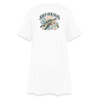 Save Our Seas Sea Turtle - Frauen T-Shirt-Kleid - Weiß - Hinten