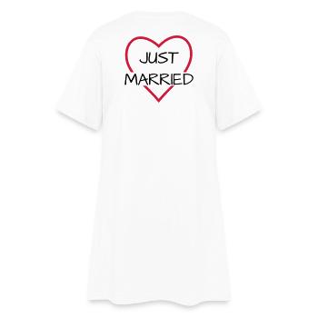 Regard de partenaire de mariage de coeur juste marié - Robe T-shirt Femme - blanc - Dos