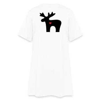 Moose coeur amour silhouette noel - Robe T-shirt Femme - blanc - Dos