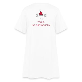 Frohe Weihnachten Schwein I Frohe Schweinachten - Frauen T-Shirt-Kleid - Weiß - Hinten