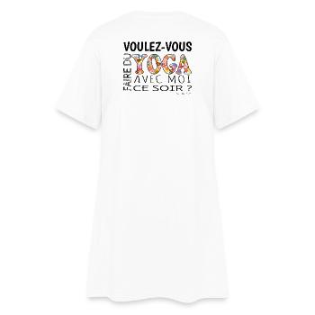 Voulez-vous faire du YOGA avec moi ce soir - Robe T-shirt Femme - blanc - Dos