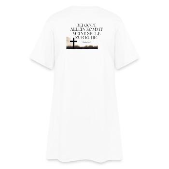 Ruhe der Seele im Kreuz - Frauen T-Shirt-Kleid - Weiß - Hinten